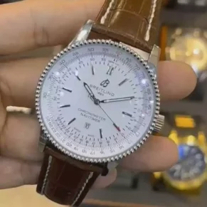 Relógio Breitling em aço 904L com pulseira de couro para revenda no atacado