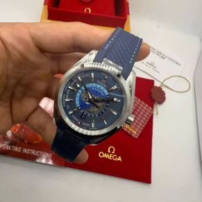 Relógio Ômega Automática em aço 904L com pulseira de couro para revenda no atacado